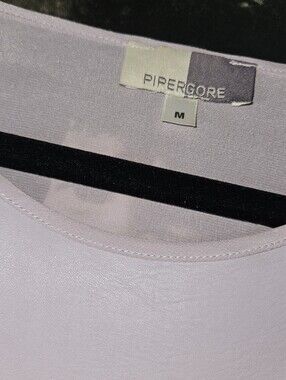 Piper Gore Leather/Silk Short Sleeve Top Size M